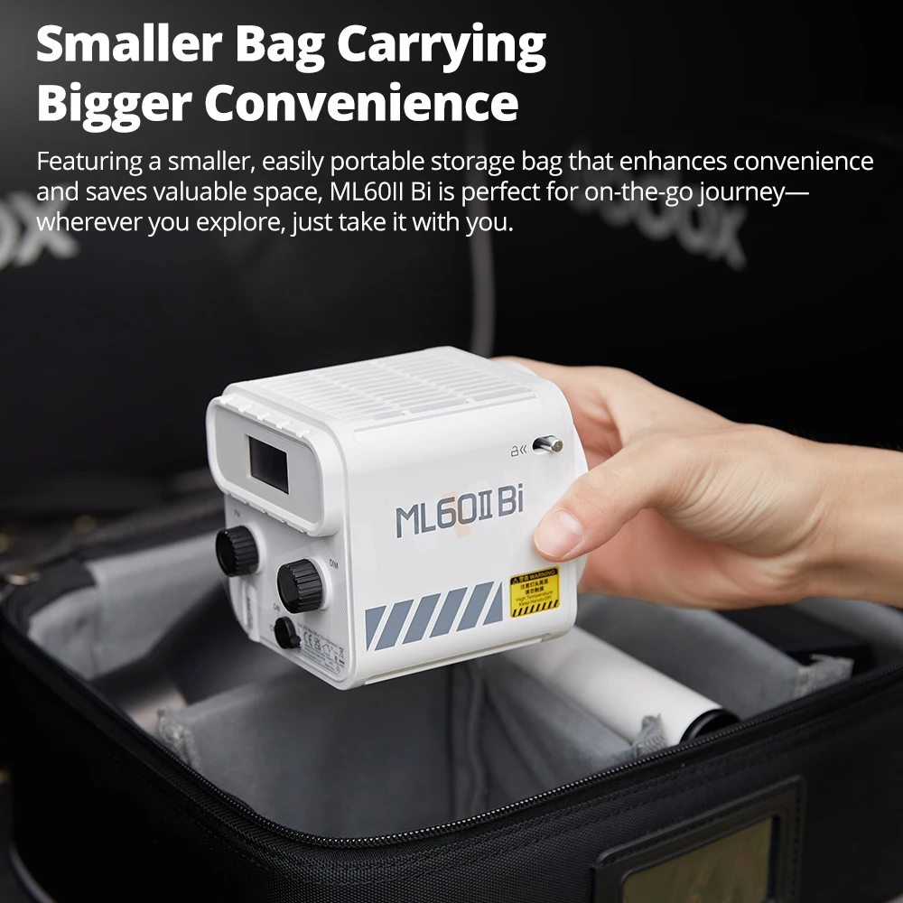 Godox ML60II BI 2800K -6500K LED Video Light Silent Mode Portable