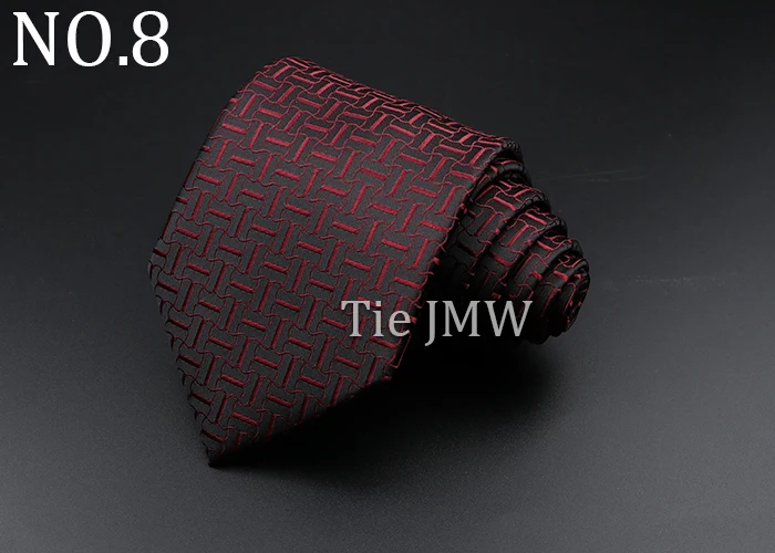 Neue männer Jacquard Gestreiften Plaid Krawatte Klassische Polyester Schmale Dünne Krawatte Zubehör Täglichen Verschleiß Krawatte Hochzeit Party Geschenk – Detail 8
