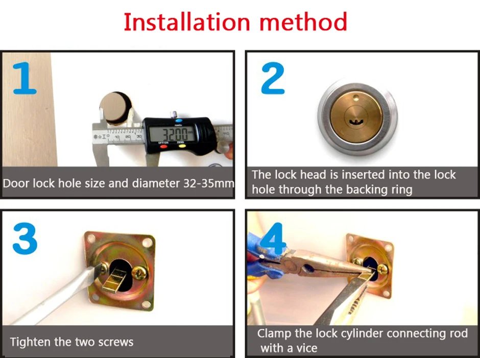 Description Picture 6 of itemAnti-theft Door Lock Cylinder Old Style Exterior Copper Lock Core Universal Type Accessories Wooden Door Iron Door Lock