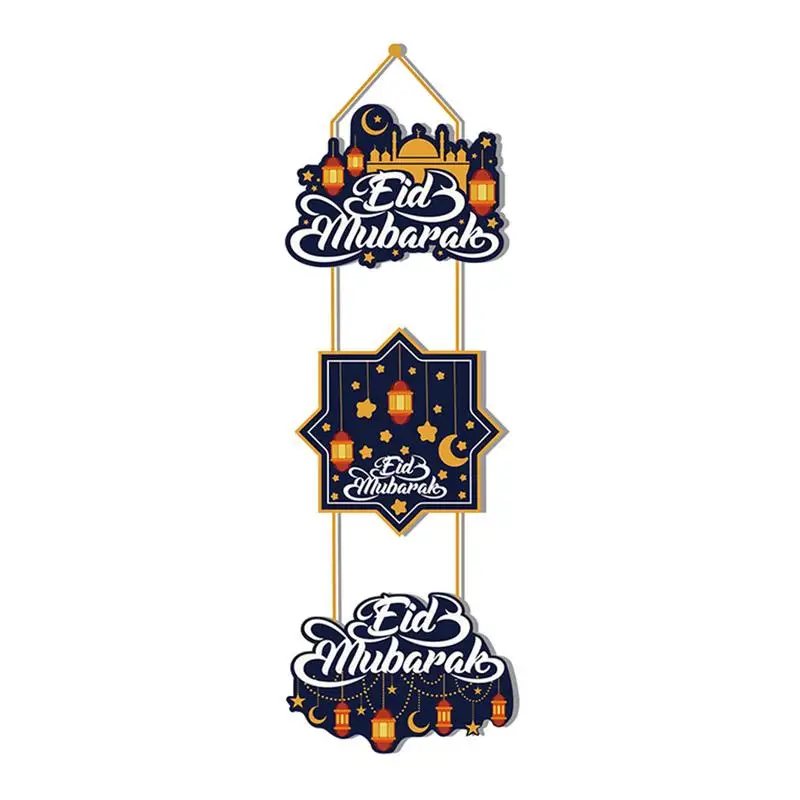 Eid Pap Door Cover 3Pcs Elegant Eid Decorations Celebration Decoration Eid Wall Ornaments Unique Happy Eid Favor Wall Door