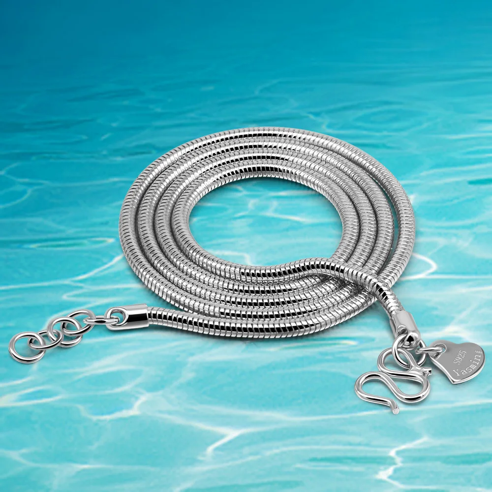 

Цепочка-змея унисекс, из серебра 925 2,5 мм, серебряная, ювелирные украшения