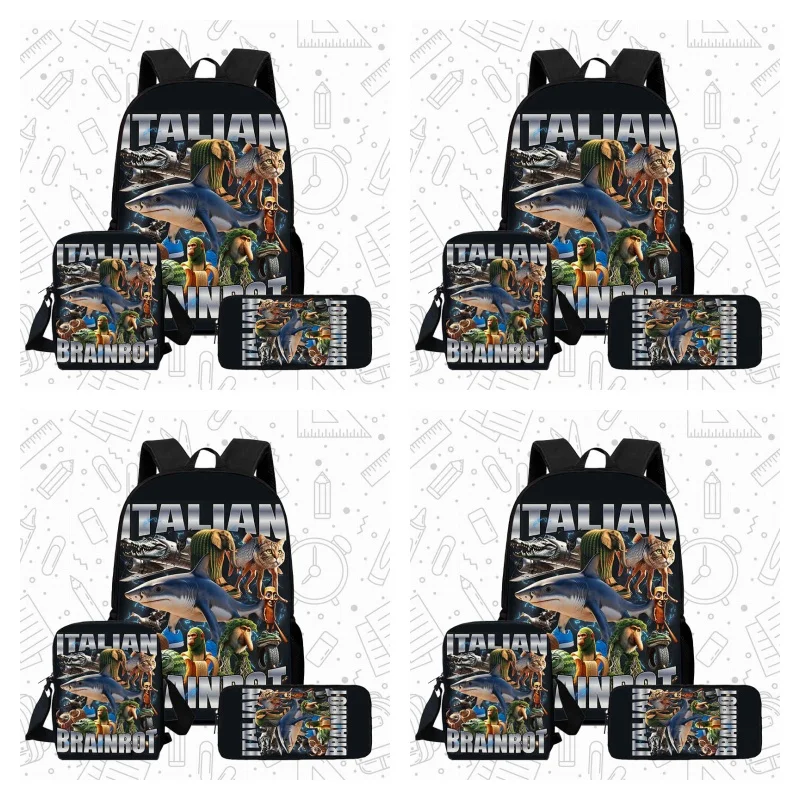 Cartoon b-rain r-ot School Backpack With Shoulder Bags Pencil Bags For Kindergarten,Light Weight School Bags for Kindergarten 1