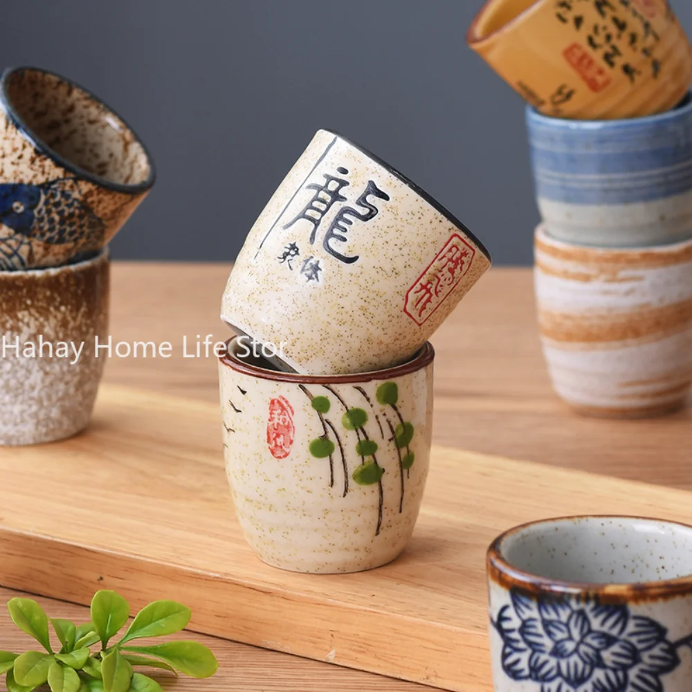 Japanese style Hefeng hand-painted ceramic tea cup wine cup small size drinking hotel heat-resistant thickened home tea ceramic coffee cup set