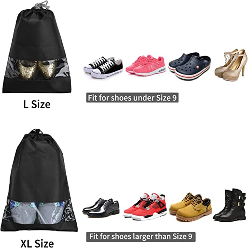 10 Borse Da Viaggio Per Scarpe Trasparenti - Impermeabili E Antipolvere Con Coulisse - Foto 4