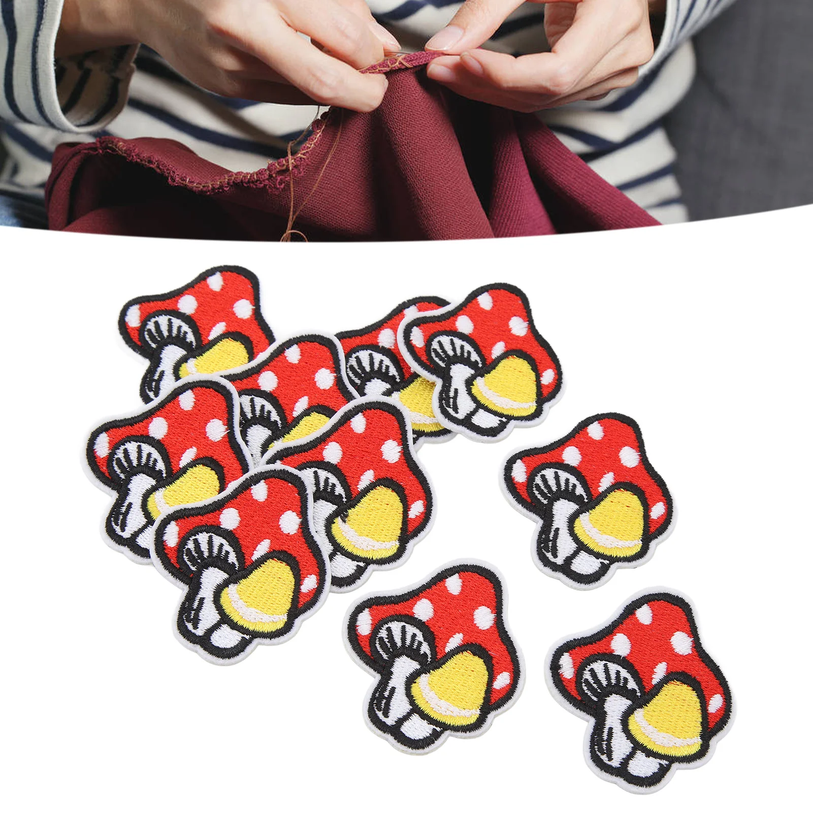 30PCS Mushroom Iron On Patch Unique DIY Embroidered Mushroom Stickers Sew On Patches for Clothing Dress Hat Plant Decoration