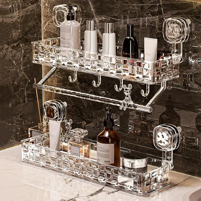 

Органайзер для душа на присоске, органайзер для ванной комнаты без сверления, настенная корзина для хранения душа для отеля, гостиной