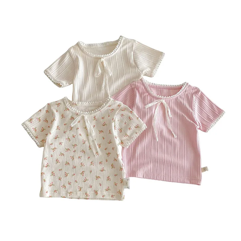 Cute Kids Summer T Shirt Hollow Out Floral Tops