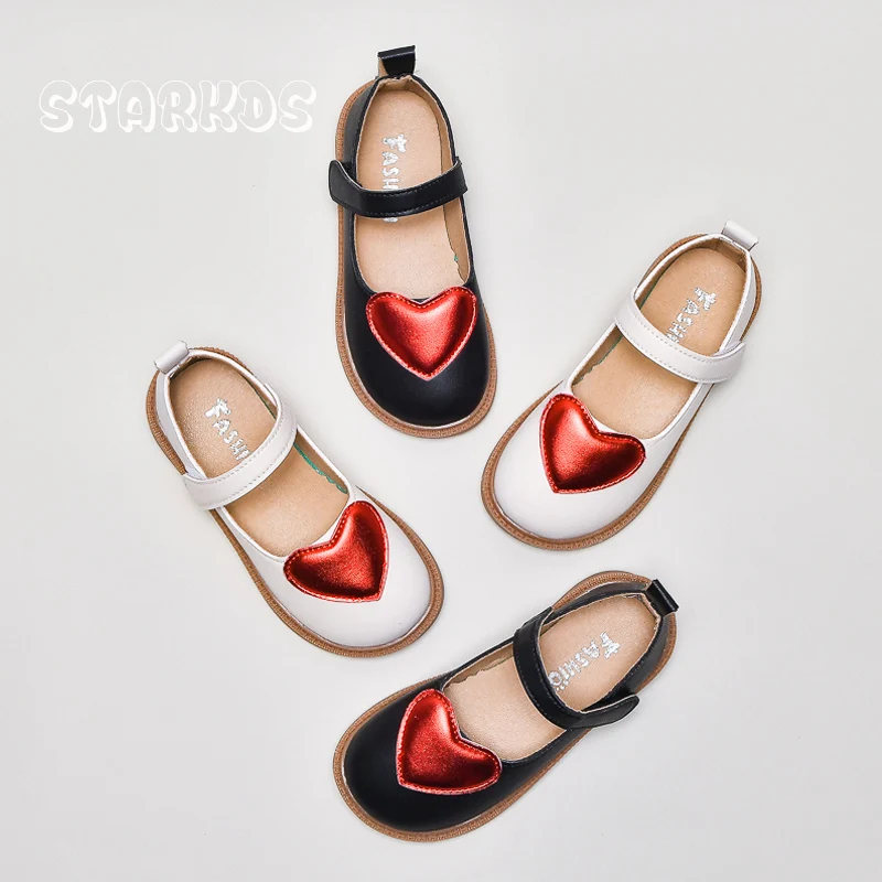 Love Shoes Kids Red Heart Mary Janes Girls Leatherette Ballet Flats