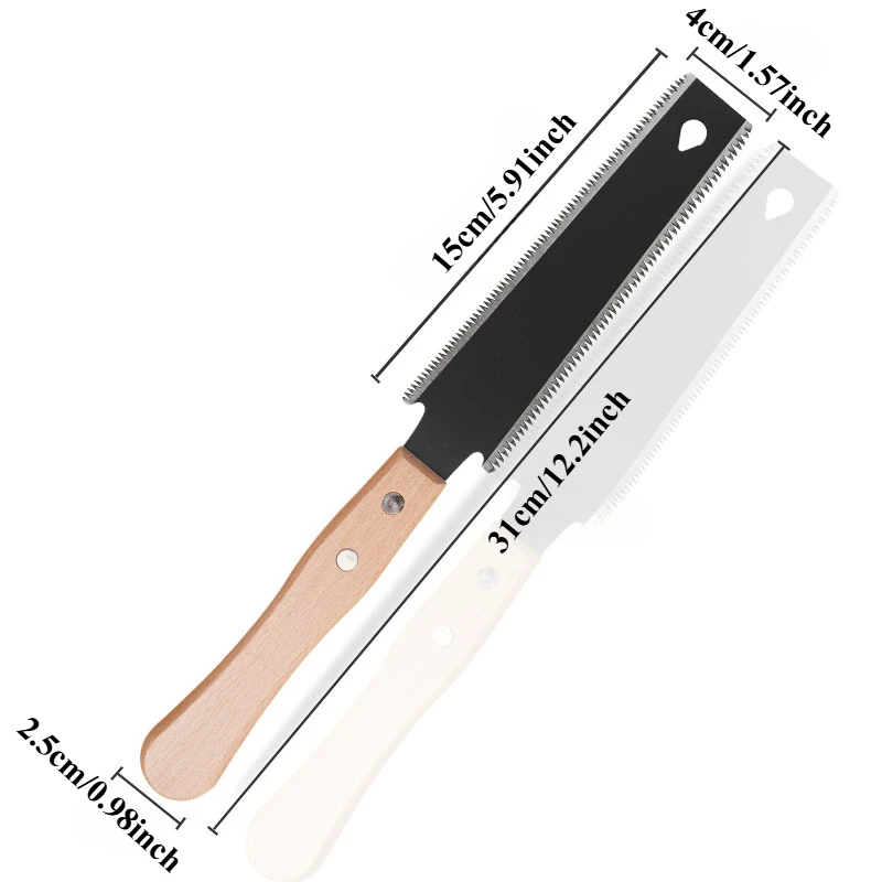 Japanese Style Hand Saw Double Sided Fine Tooth Wood Saw SK5 Steel Flexible Hand Saw Garden Hand Tool for Woodworking 6