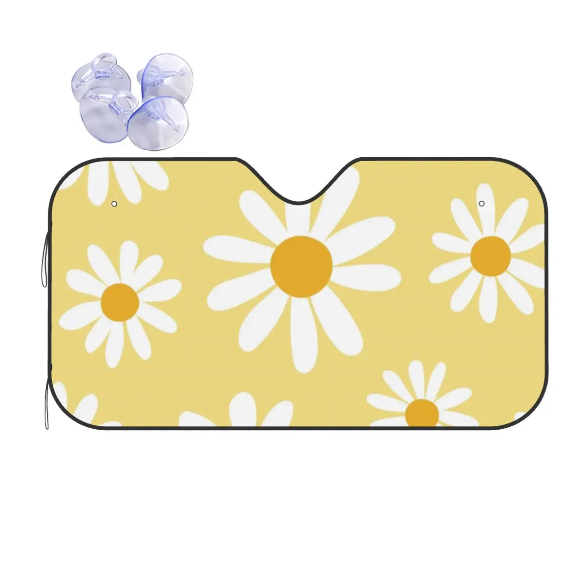 

Daisy Floral Windshield Sunshade Yellow Retractable Cover Front Block Window 70x130cm Car Sunshade Ice Shield Dust Protection