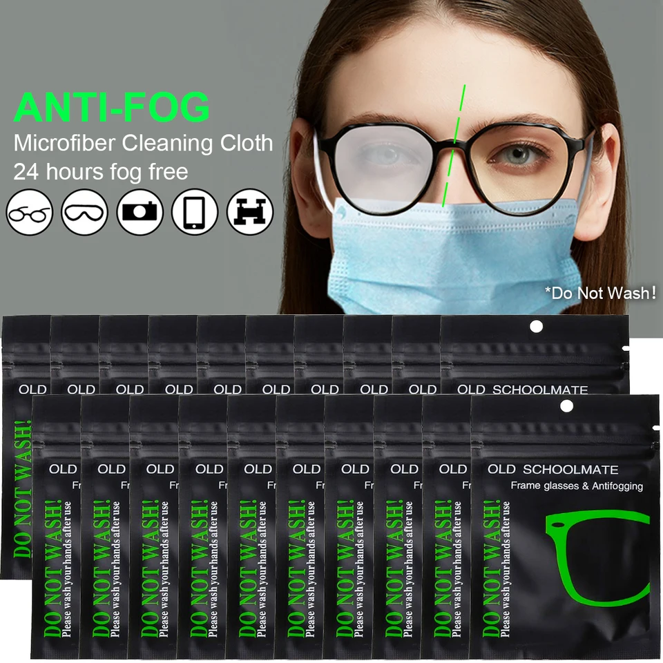 Lingettes Anti-buée réutilisables pour lunettes, nettoyeur de masque en  tissu, désembueur de rétroviseur de voiture, lunettes de natation de Sport