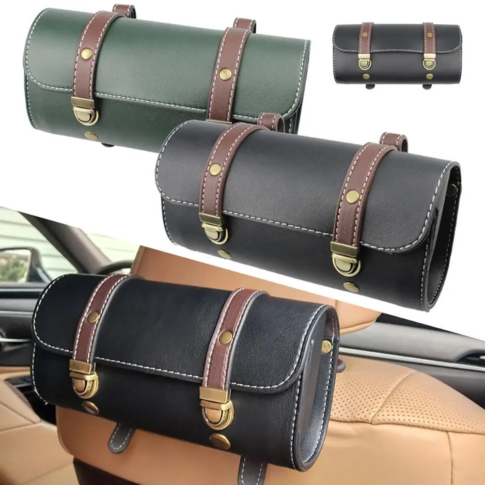 

Motorcycle Handlebar Bag Folding Front Forks Handlebar Leather Storage Bag Universal For Bicycle Scooter