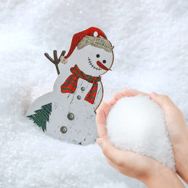 Decoración de nieve falsa para manualidades navideñas, polvo de nieve  Artificial, copos de nieve de plástico, exhibición de pueblo de invierno