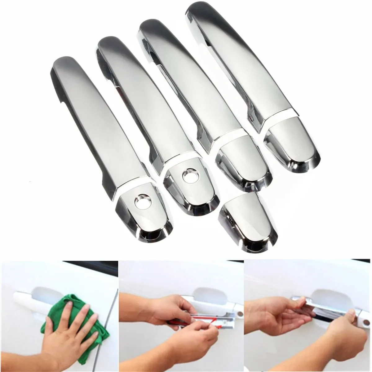 9PCS/set Car Door Handle Covers Exterior Parts Chrome For Toyota Camry Corolla RAV4 2001-2004 2005 2006 2007 2008 2009 2010 2011 1