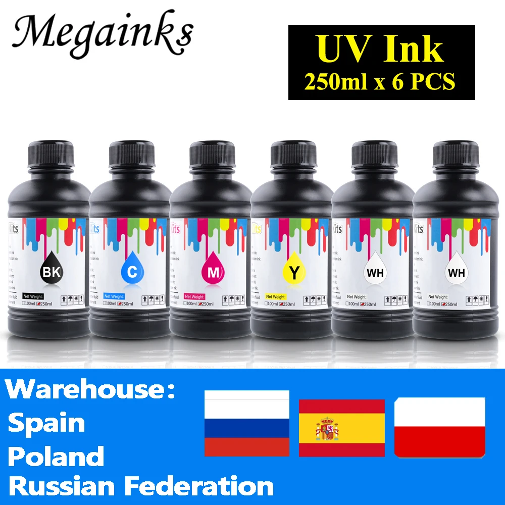 Led uv Tinta Garrafa para Epson Impressora 1390 L800 L1800 L805 R1800 R1900 Dx4 Dx5 Dx6 Dx7 Tx800 Xp600 Opções ml x 6 - Imagem 4