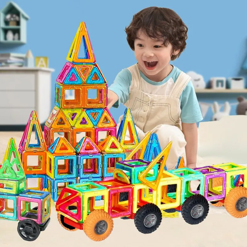 Magnets Toys for Kids Big Size Plus Magnetic Building Blocks for Children Designer Constructor Set Toys Boys Girls Kids magnetic building blocks magnetic assembly toy magnetic alphabet toys
