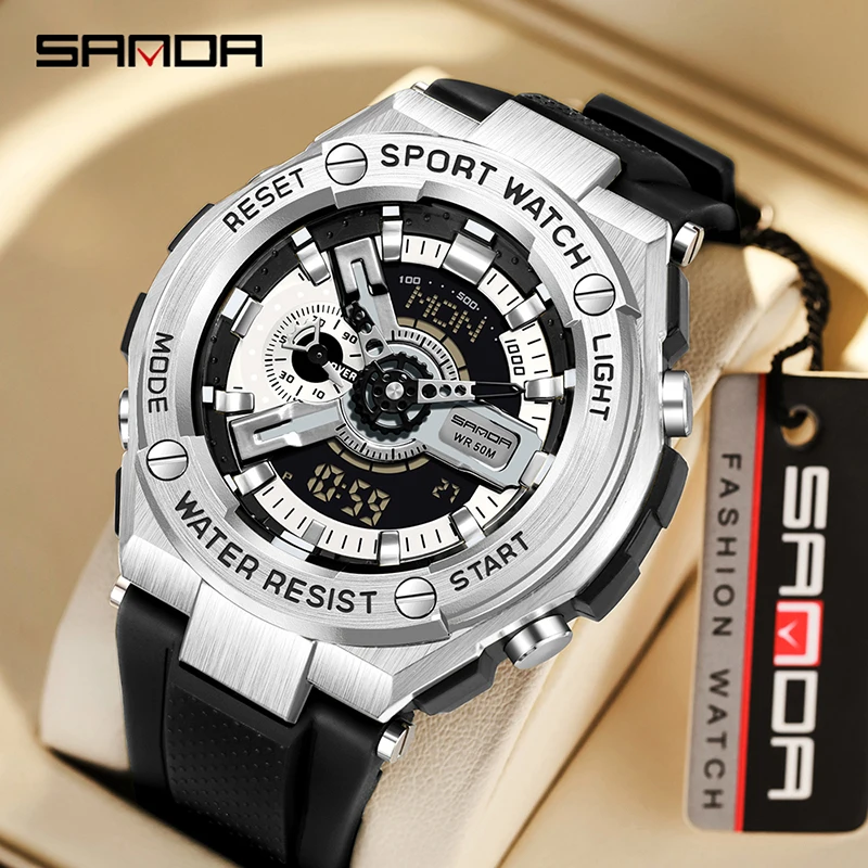 2023 New Handlift Light Korean Edition Multi functional Sports Sanda 3170 Waterproof and Shockproof Alarm Clock Men's Watch 10pcs white poly bubble bag ultra light pearl film envelope waterproof shockproof bubble bag business preservation books