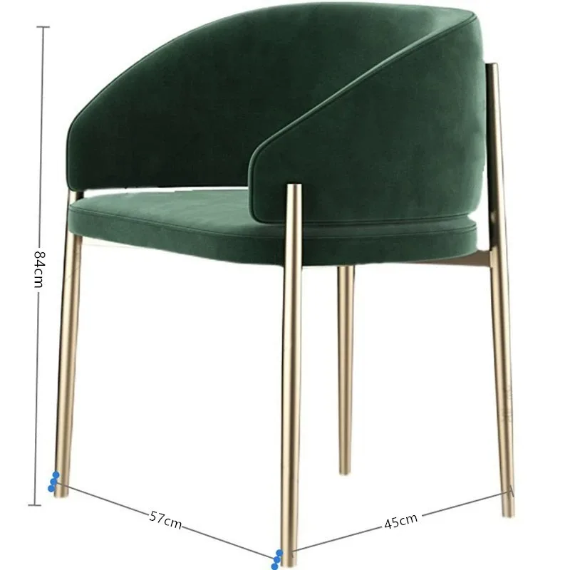 4Psc Nordic Light Luxury Stainless Steel Dining Chairs Backrest Comfortable Chairs Nordic Chair Прозрачные Стулья Cadeira