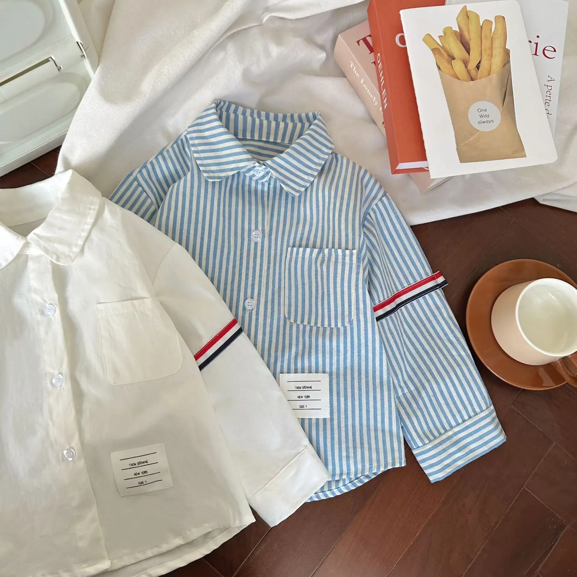Spring Hot Sale Of The Season Children's Long Sleeve Striped Shirt Boys' Middle And Small Children Fashionable Shirt AE Stock Or