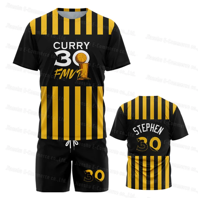 Aliexpress Golden State Warriors T Shirt Set Curry Basketball Shorts Short Sleeve Sportswear 2-Piece