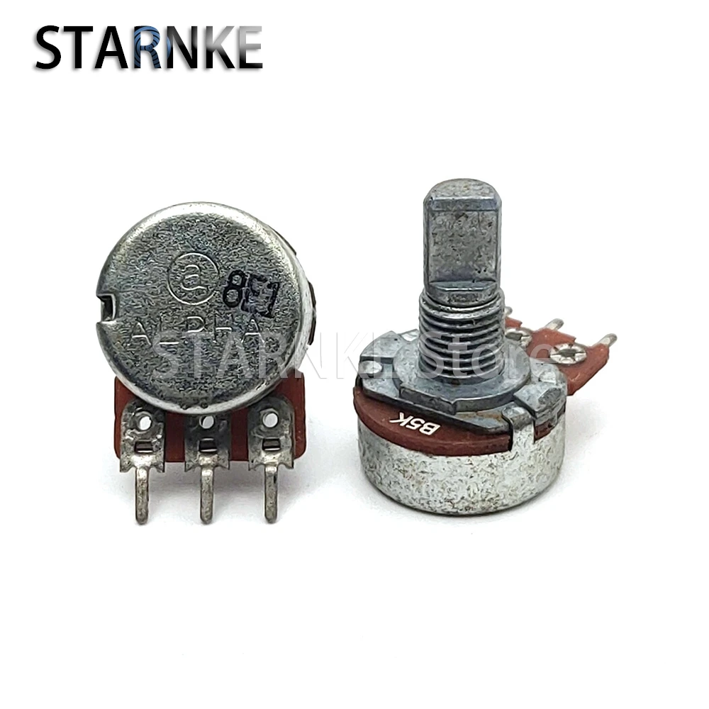 2PCS 16 Type Single B5K B50K Audio Amplifier Volume Potentiometer 3-Pin Half Shaft Length 15MM