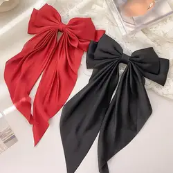 Elegant Bow Ribbon Hair Clip - Chic Hair Accessory & Gift (3 - Black - Red)