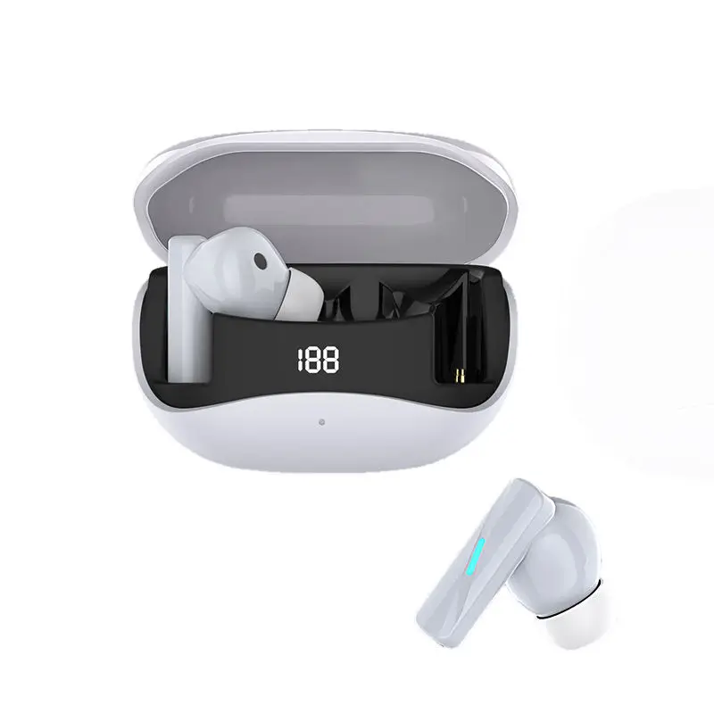 Bluetooth translation earphones waterproof smart digital display multi-language translation colorful light earplugs