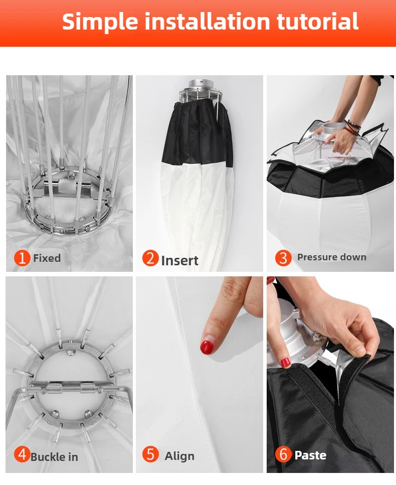 글로브 랜턴 소프트박스 55cm 65cm 퀵 릴리즈 볼 디퓨저 소프트 라이트 모디파이어 보웬스 마운트 사진 촬영 라이브 방송용