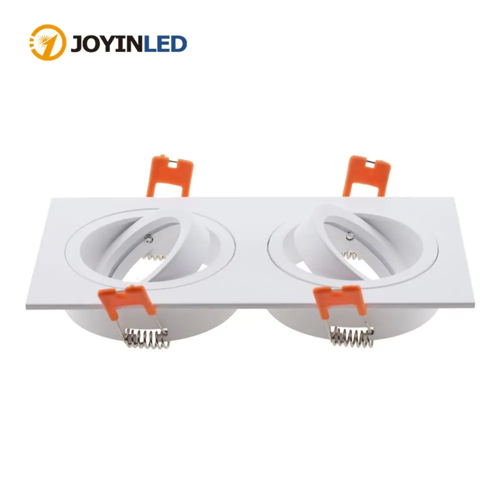 2020 Hot Sale Square Aluminum Double Heads LED Downlight Light Holder GU10 Fitting Fixture Frame Spot Light Bracket For MR16