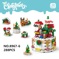 Creative Christmas Building Blocks Set - Festive Reindeer and Winter Village DIY Toy Collection (8967-6(no box))