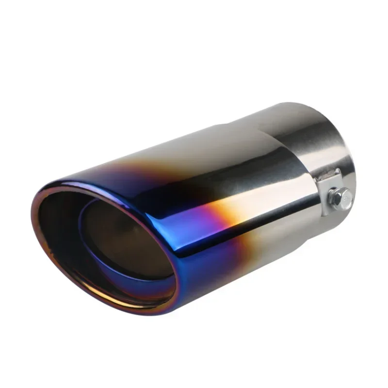Exhaust Pipe Tip Tail Pipe Muffler Universal Car Exhaust Muffler Tip Round Stainless Steel Car Tail Rear Chrome Round Exhaust Pipe Tail Muffler Tip Pipe