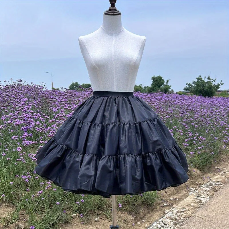 Short Chiffon Tulle Skirt Crinoline Underskirt Rockabilly Wedding Petticoat Woman Adult Tutu Half Slips Ruffled Skirt