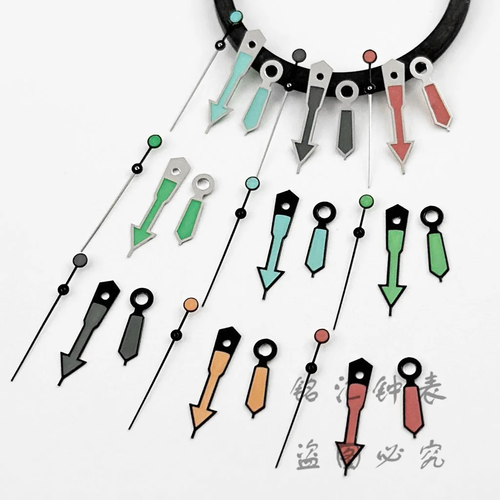 Watch Accessories NH35 Hands Green Red Silver Gold Blue Purple Orange Watch Hands Green Luminous For NH35/NH36/4R/7S Movement Watches Pointers