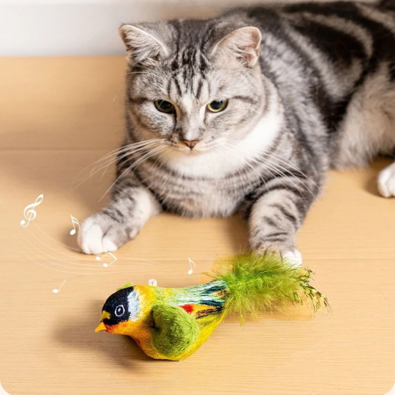 Interactive Cat Toy with Flapping Birds - Self-Amusing Wall Hanging Teaser with Catnip for Indoor Chase & Play, Durable Design
