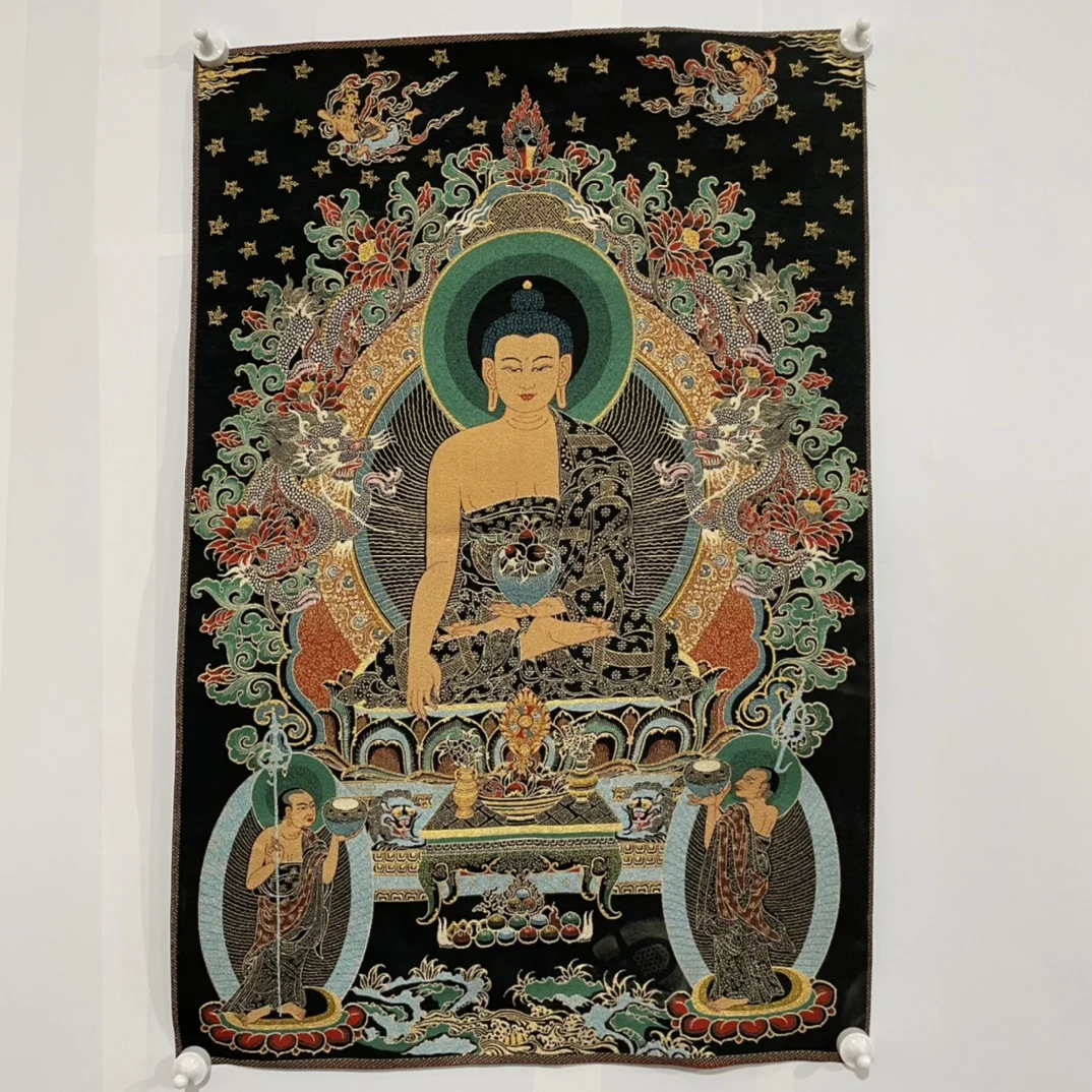 

Free Delivery China Elaborate Silk Embroidery Luck“Bodhisattva Buddha”Geomantic Thangka Painting Mural Household Decoration#65