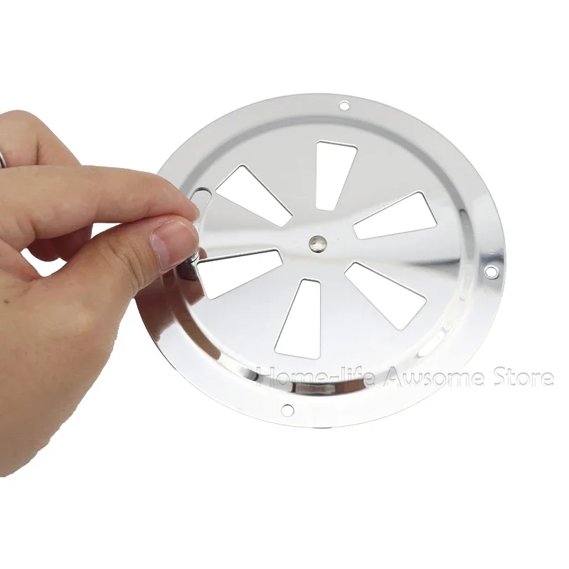 Stainless Steel 316 Boat Marine Round Air Louver Vent Grille Ventilation Louvered Ventilator Grill Cover Side Knob Opening 2pcs