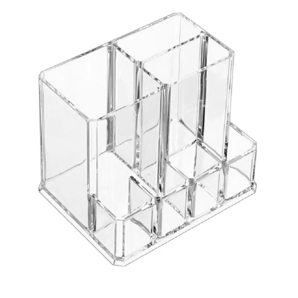 Transparent Acrylic Square Pen Holder Desktop Cosmetic Storage Box Large Capacity Makeup Brush Pen Holder Desk Organization 5