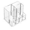 Transparent Acrylic Square Pen Holder Desktop Cosmetic Storage Box Large Capacity Makeup Brush Pen Holder Desk Organization 5