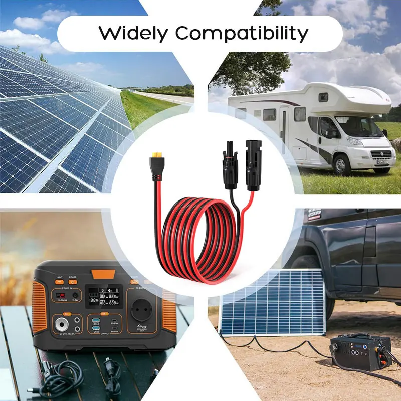 3m/10Ft 12AWG Solar Connector for XT60 Adapter Cable terminal connector solar panel connector cable for ALLPOWERS R600 299Wh R1500 R2500 Ecoflow River Delta Solar Generator