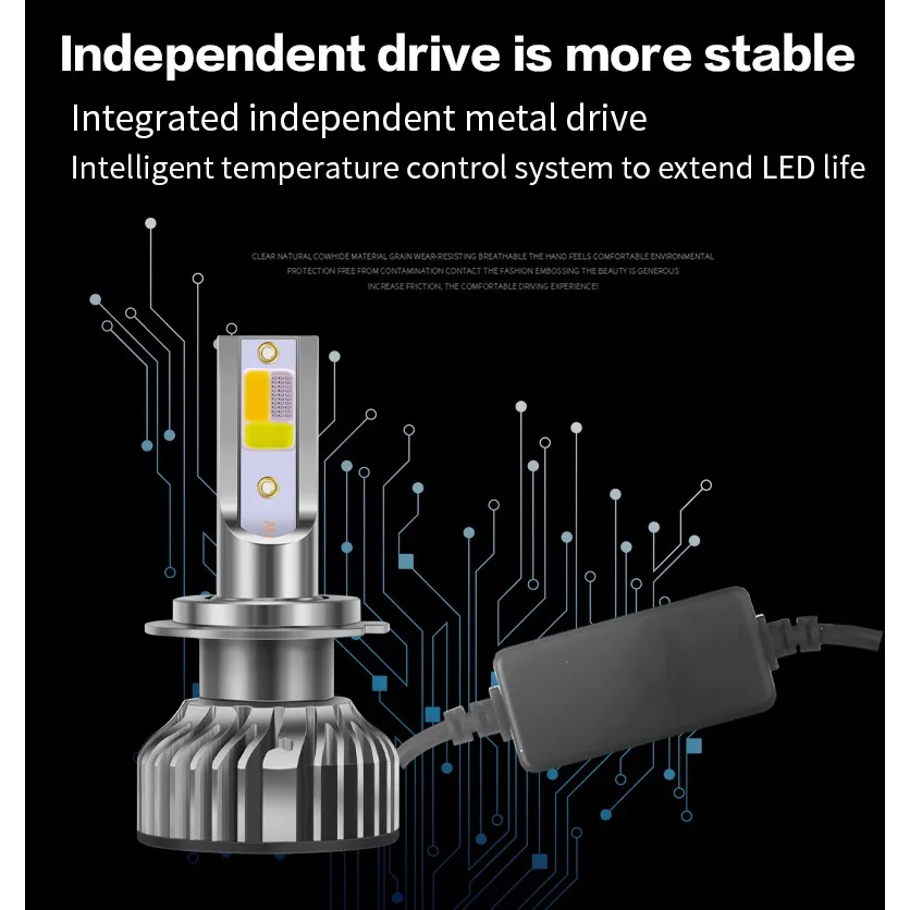 1 Pair Four Colors+Flash LED Car Headlight 10000LM Auto LED H4 H1 H3 H7 H8 H9 H11 H16 9005 HB3 9006 9012 HB4 3000K 6000K 10000K