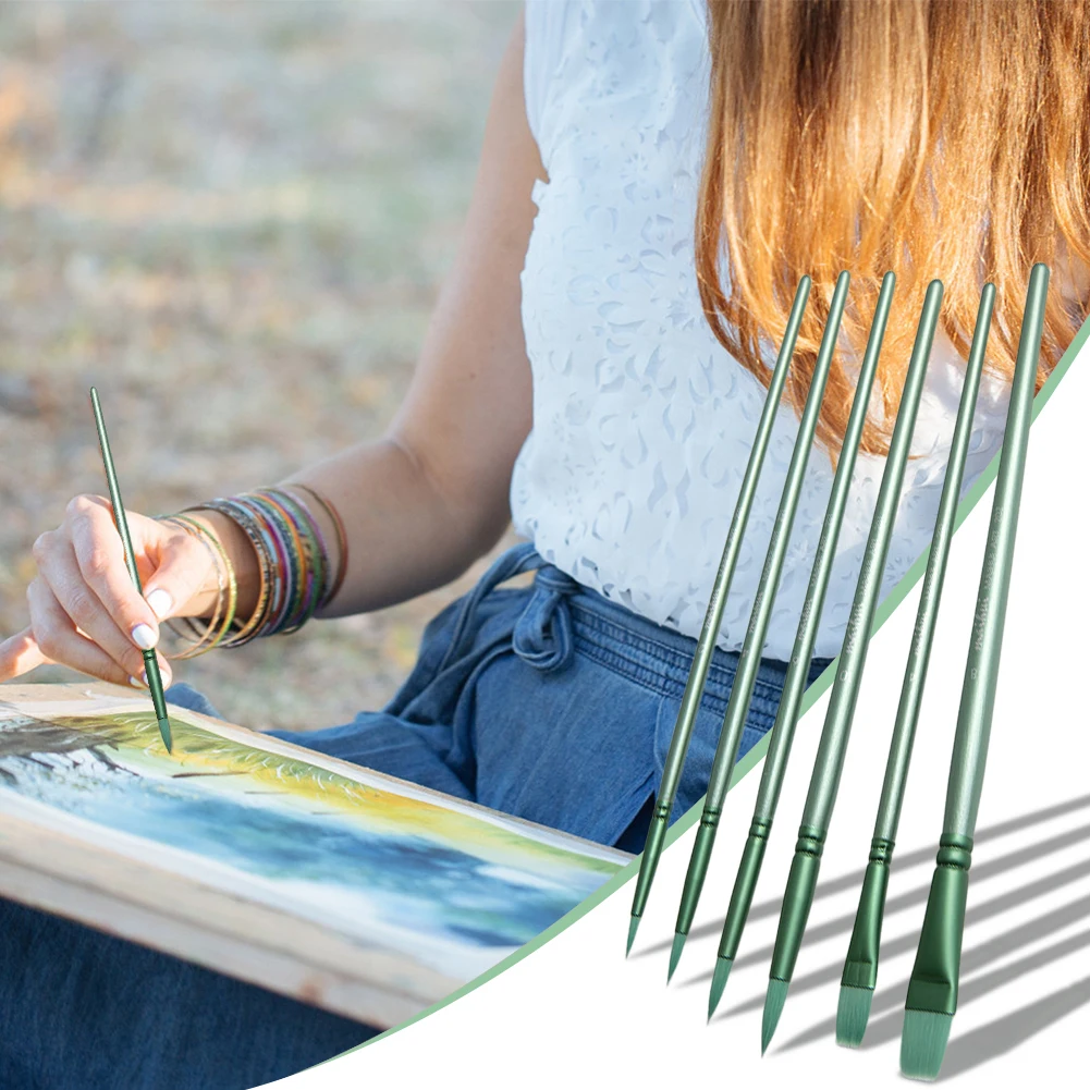 Painting Brushes Blending Brush 4/6Pcs For Acrylic Gouache Oil