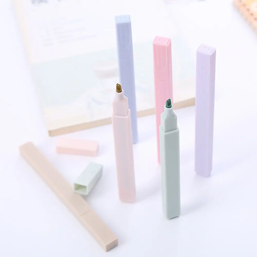 6pcs/set Highlighter Pens Kawaii Candy Color Manga Markers Midliner Pastel Highlighter Set School Student Stationery