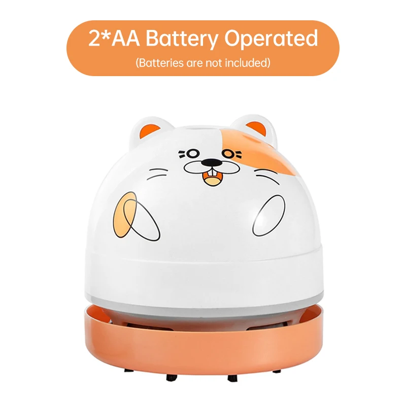 Desktop Vacuum Cleaner Cute Portable Table Dust Sweeper Cartoon Vacuum Battery Operated for Cleaning Dust Crumbs Hairs Scraps