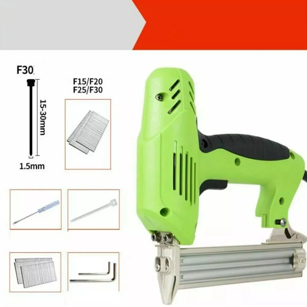 F30 전기 네일 건 스테이플러 건 1800w 목공 도구 못 박는 스테이플러 슈터 가구 스테이플러 프레이밍 Tacker DIY 핸드 툴