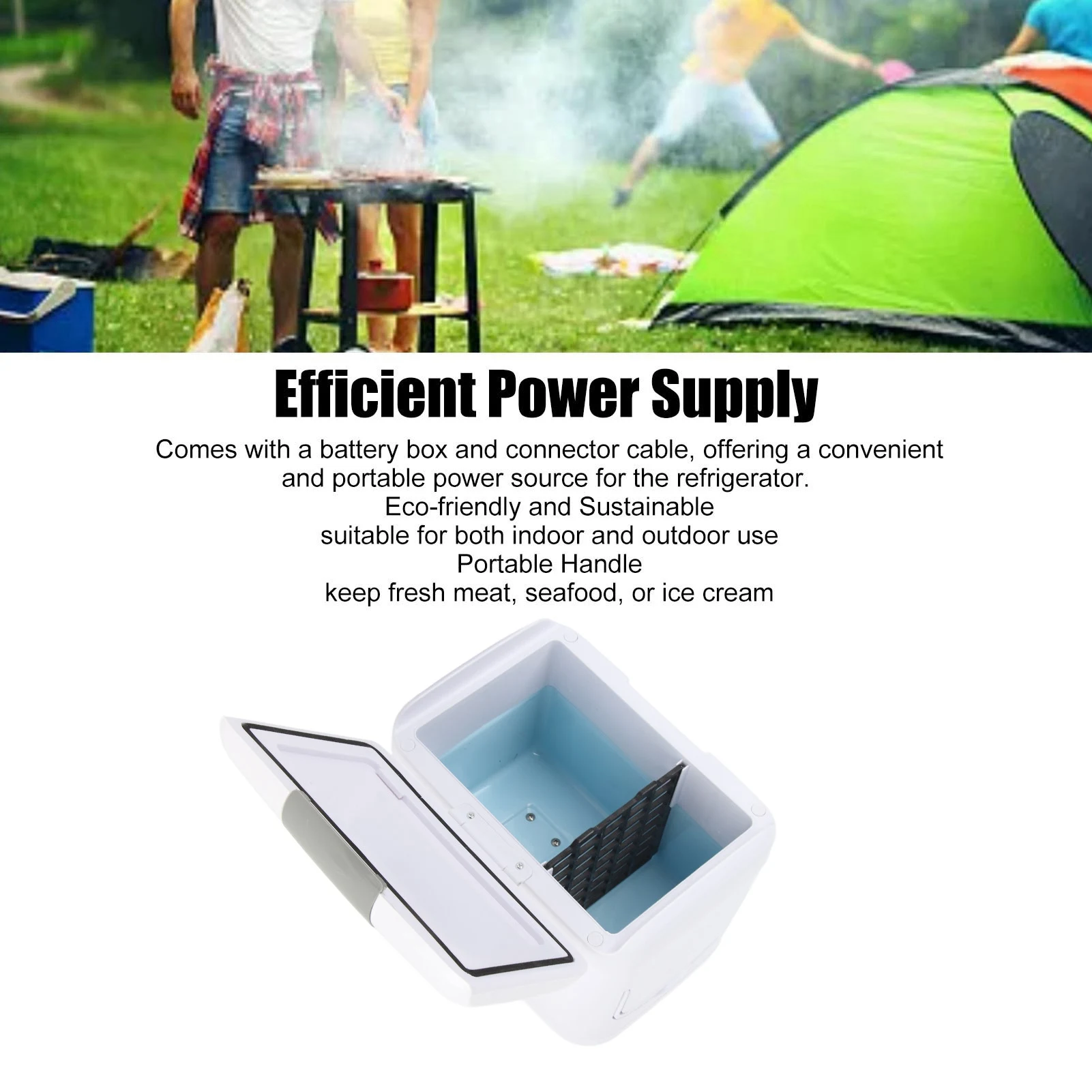 50W Solar Powered Fridge Solar Panel DC18V Powered Refrigerator with Battery Box Connector Cable for Camping Outdoor Activ