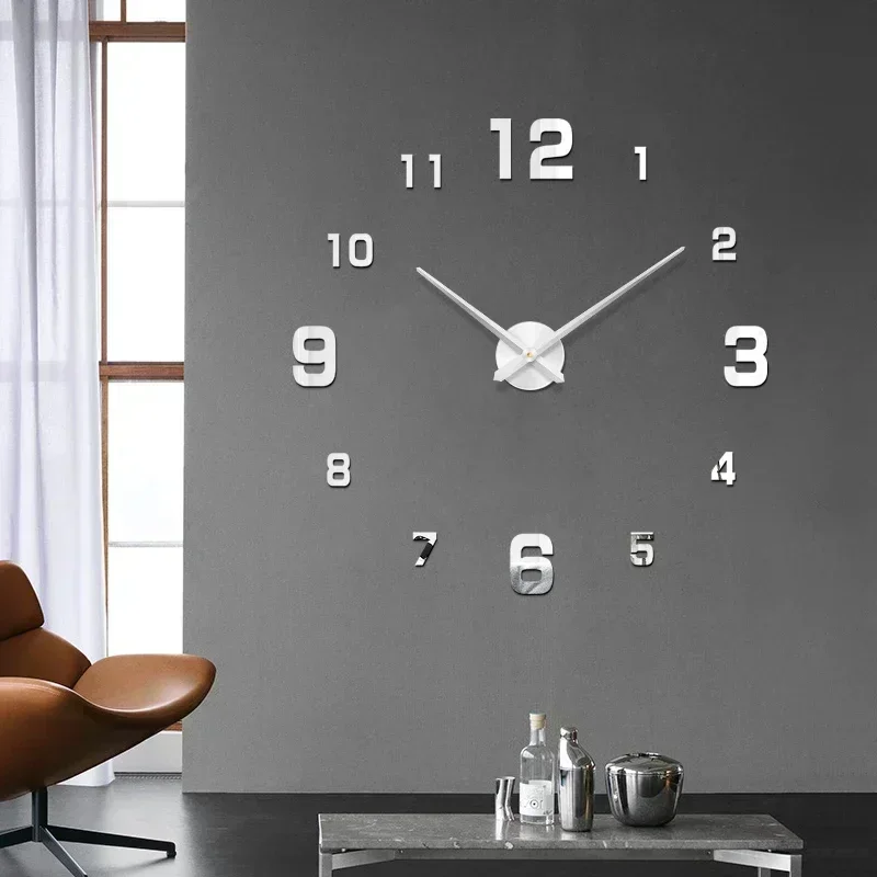 3D DIY Wall Clock Acrylic Mirror Stickers