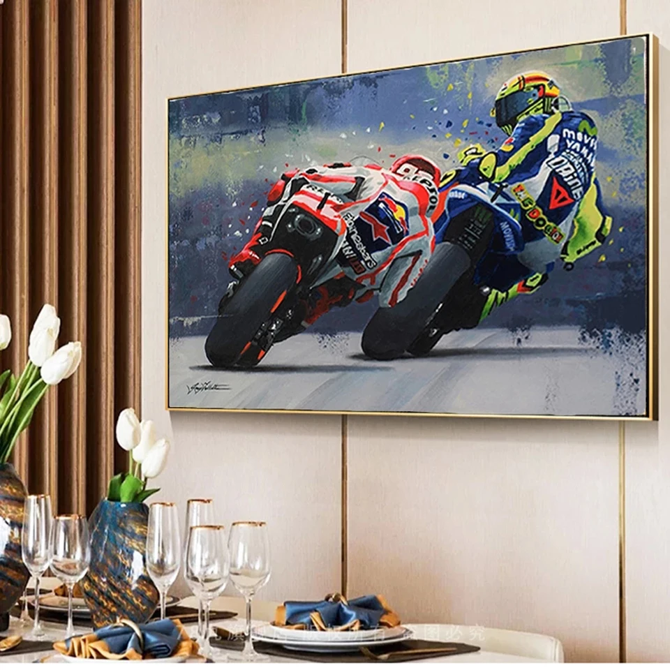 5D Diy Diamond Painting Motorcycle Racer Full Square Round Diamond