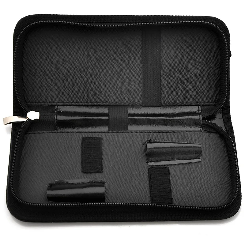 Leather Haircut Scissors Bag Professional Salon Hairdressing Hairstyling Scissors Tool Case Multifunction Portable Zipper Pouch