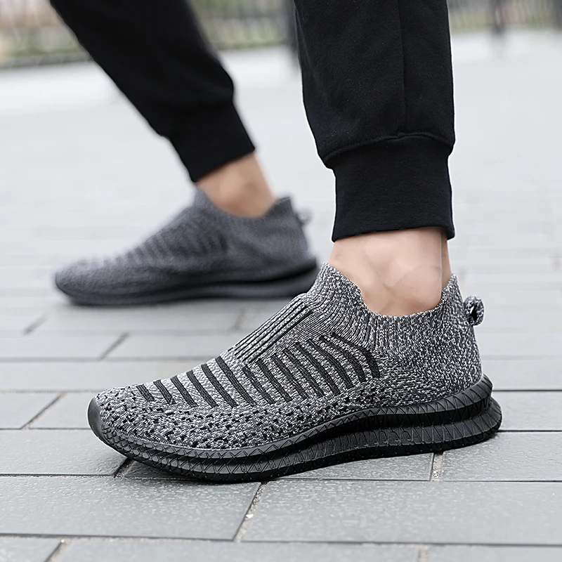 Men's Sneakers Classic Casual Shoes Breathable Mesh Running Sneakers Without Lacing Lightweight Walking Shoes 3