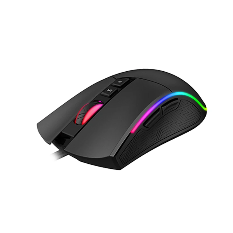 Havit  MS1001 Ratón Gaming con Luz RGB, 7 Teclas Programables, Hasta 6400 DPI, Indicadores de Velocidad, 16 Millones de Efectos de Luz, Motor de Juego de Alta Precisión